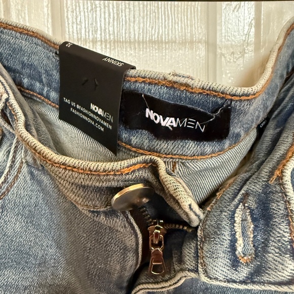 Fashion Nova Men Impression Medium Wash Skinny Jeans SZ 30.5 - Picture 5 of 11